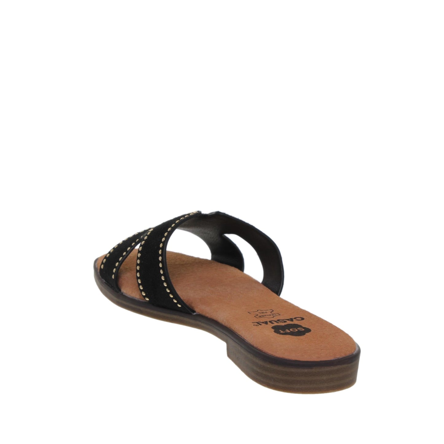 Sandalias planas mujer piel Negro Venus