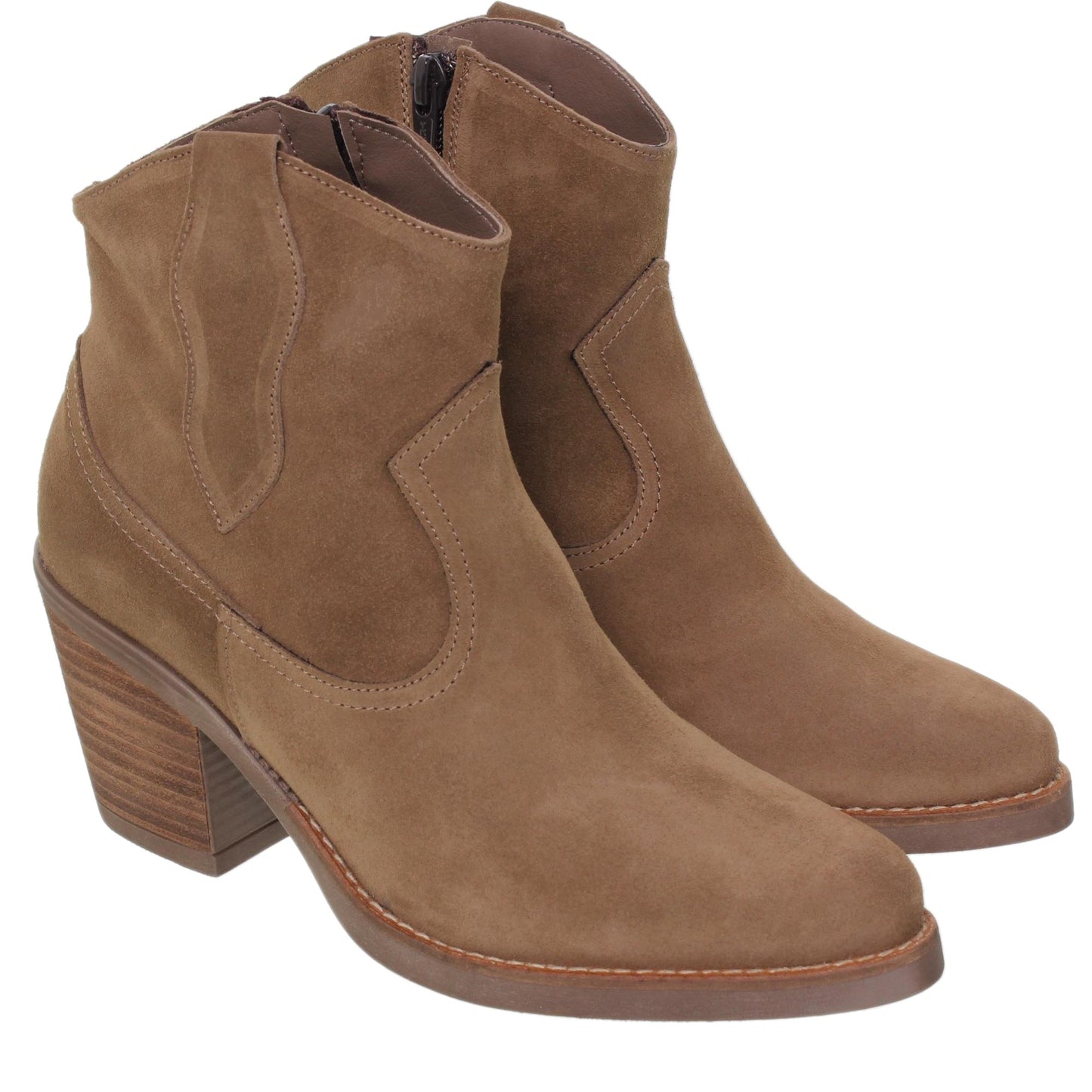 Botines cowboy Mujer Carole Taupe