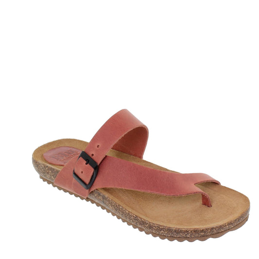 Sandalia plana mujer piel teja Venturina
