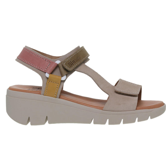 Sandalia Cuña Mujer piel Beig Judit