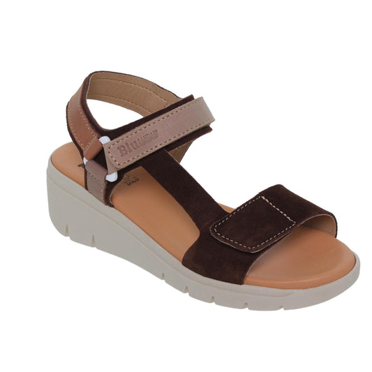 Sandalia Cuña Mujer piel Marrón Judit