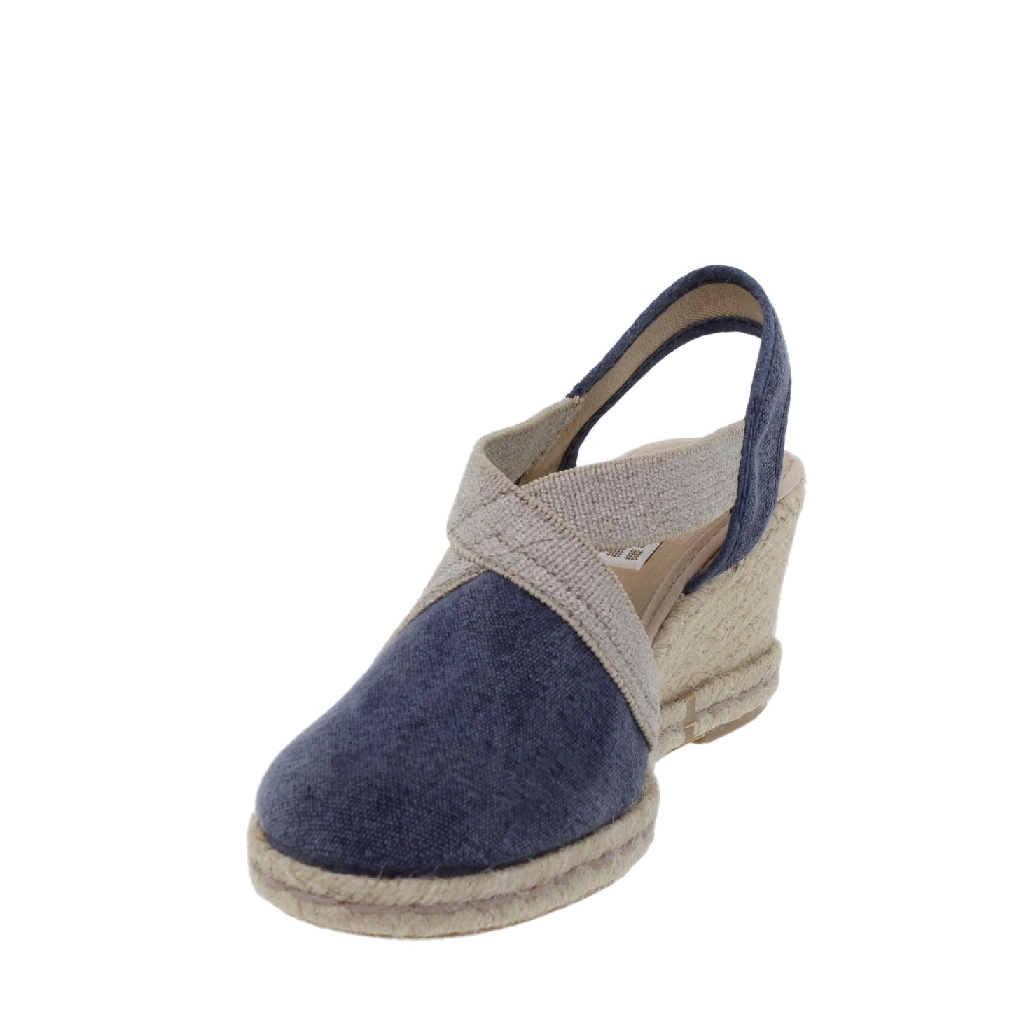 Sandalia cuña alpargata esparto mujer azul Carla
