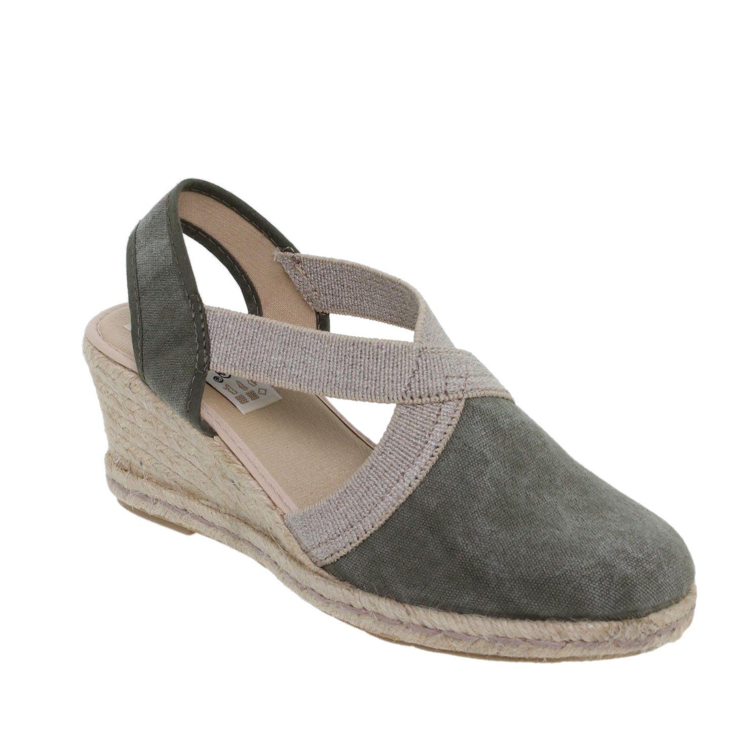 Sandalia cuña alpargata esparto mujer verde Carla