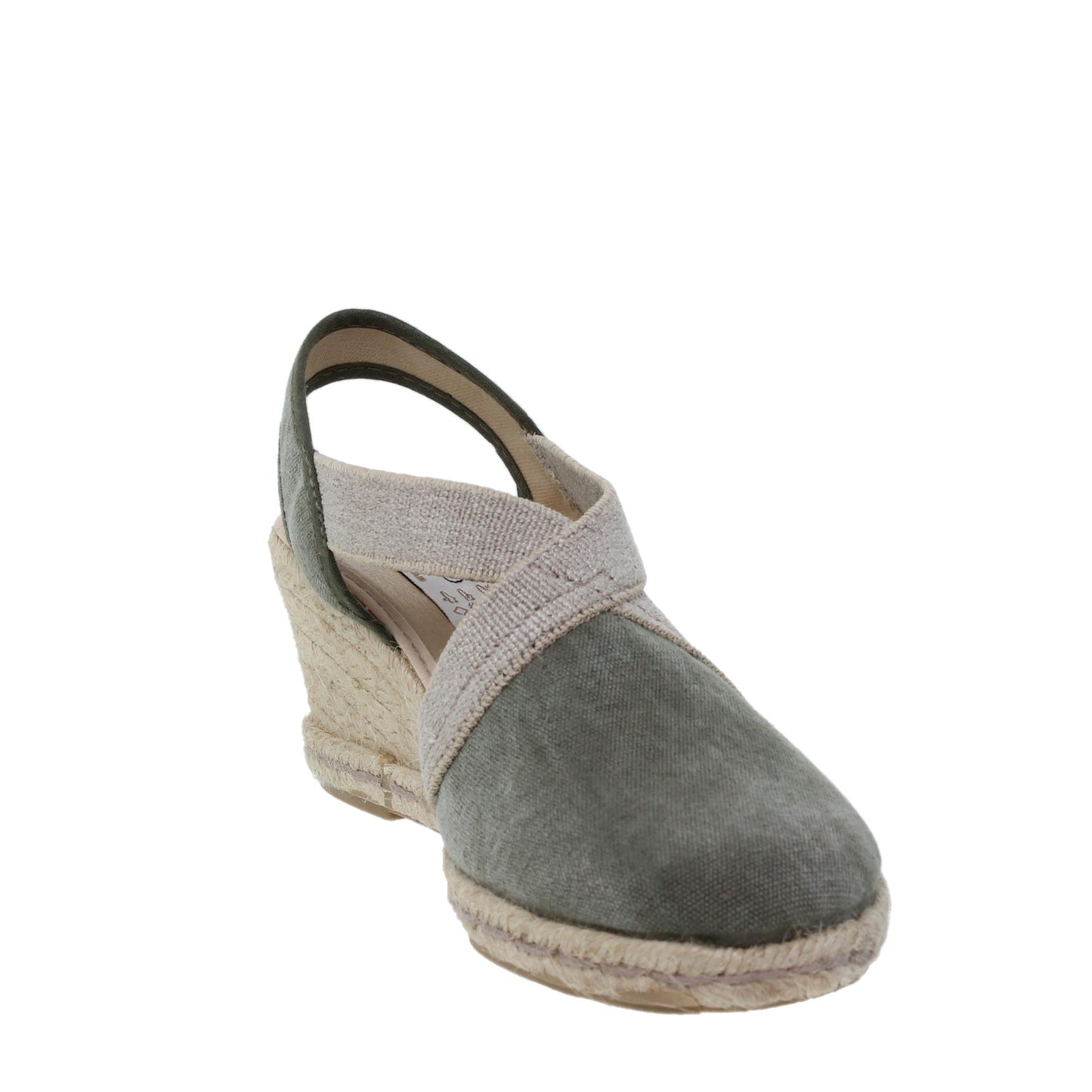 Sandalia cuña alpargata esparto mujer verde Carla