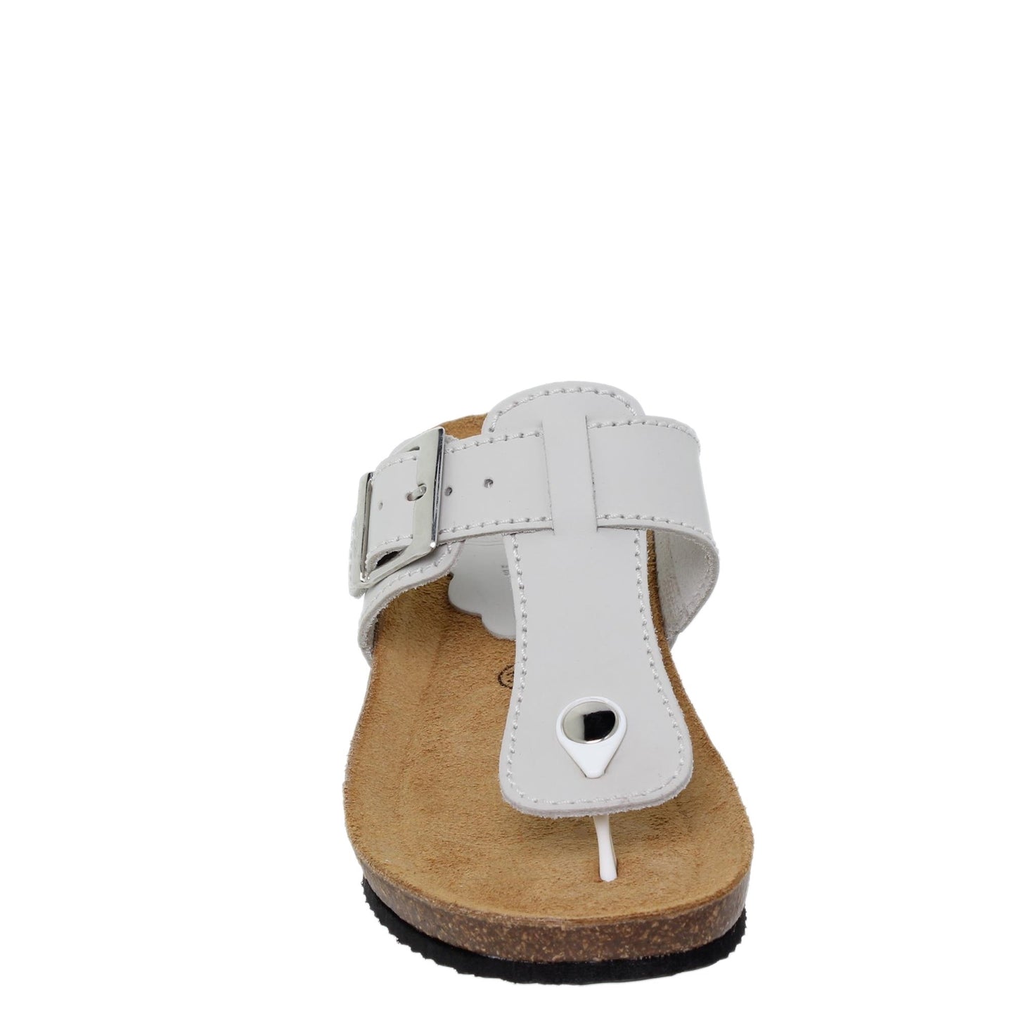 Sandalia cuña mujer piel blanco Esmeralda