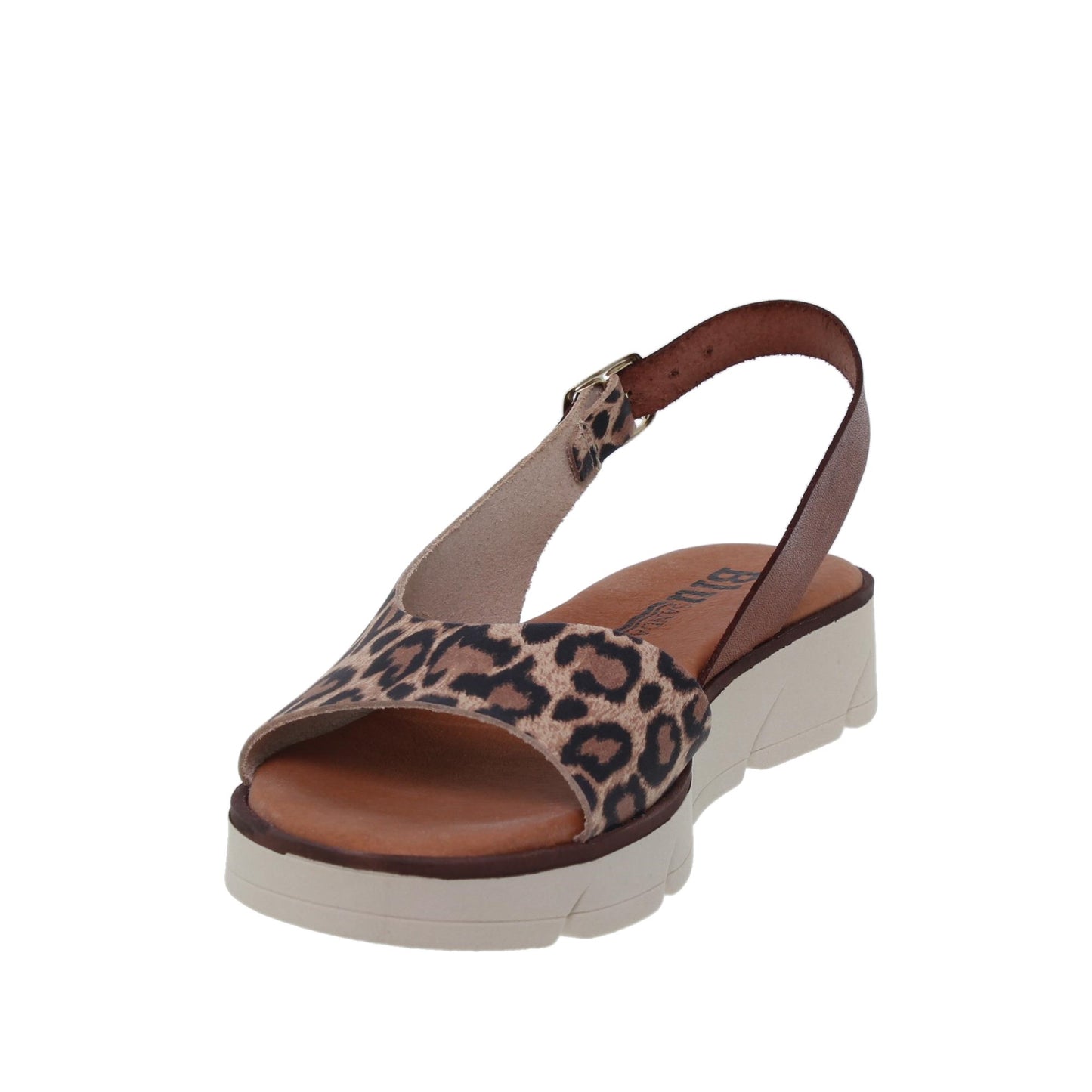 Sandalia plana mujer piel leopardo Kunzita