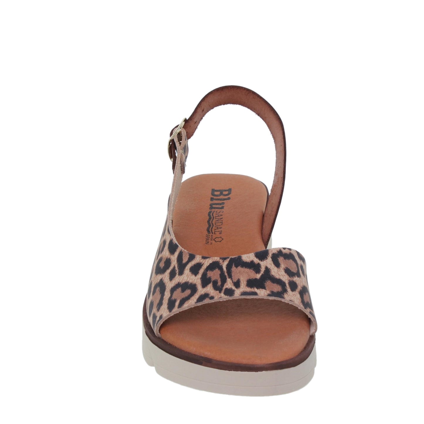 Sandalia plana mujer piel leopardo Kunzita