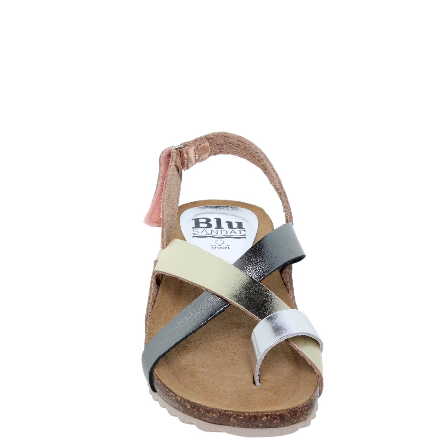 Sandalia plana mujer piel metal Amatista