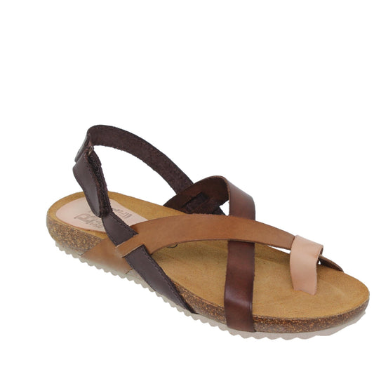 Sandalia plana mujer piel multicuero Amatista