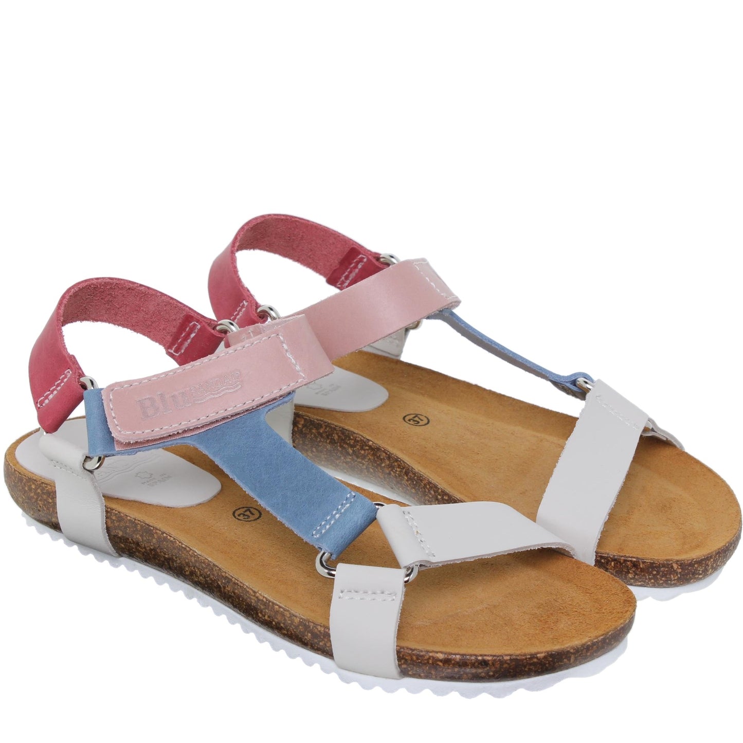 Sandalias deportivas mujer bio piel multicolor Aguamarina