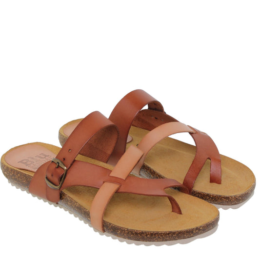 Sandalia plana mujer piel cuero Zircon