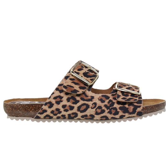 Sandalia Plana Bio Mujer Piel Leopardo Dalila