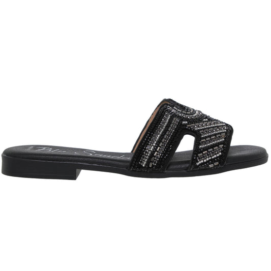 Sandalias planas mujer piel Negro Yanira