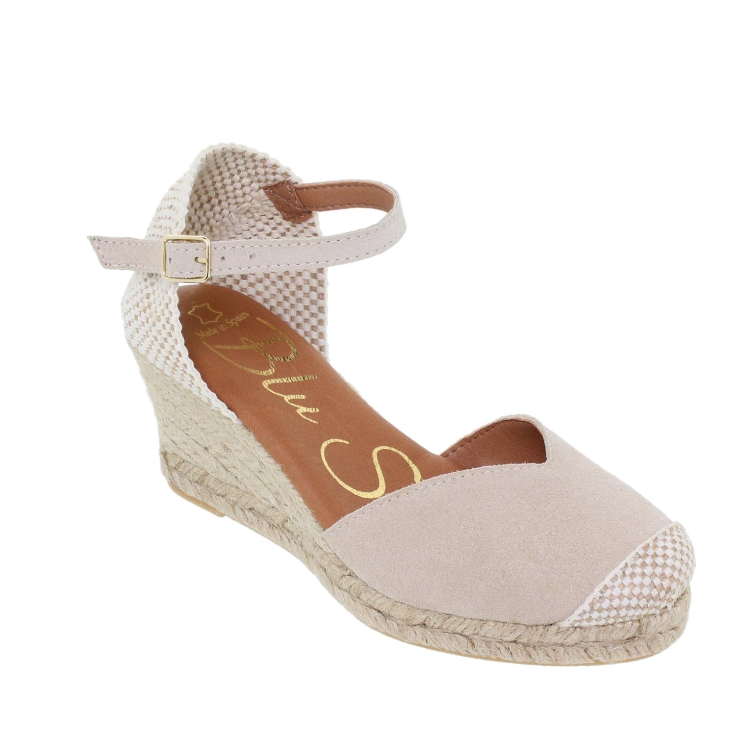 Sandalia Cuña Alpargatas de esparto Mujer Eva Beige