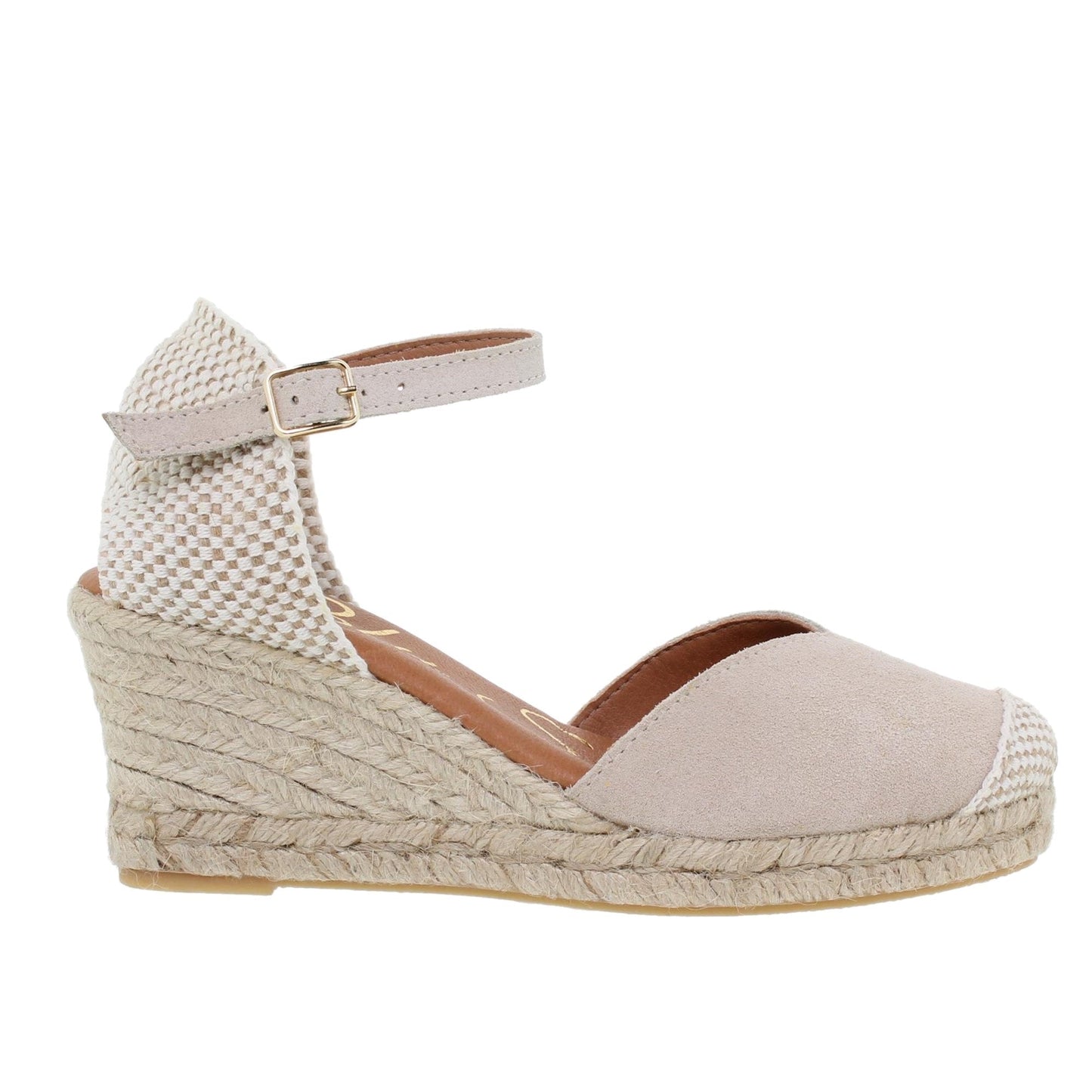 Sandalia Cuña Alpargatas de esparto Mujer Eva Beige