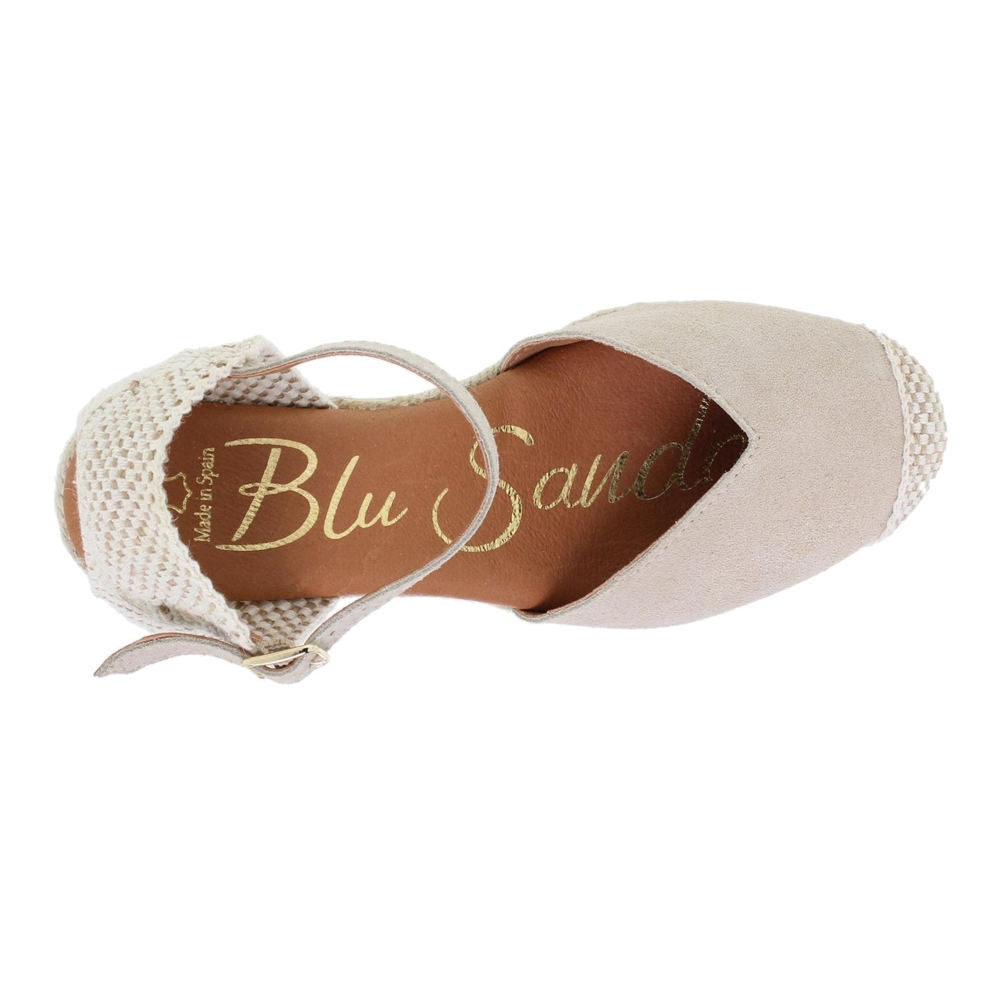 Sandalia Cuña Alpargatas de esparto Mujer Eva Beige