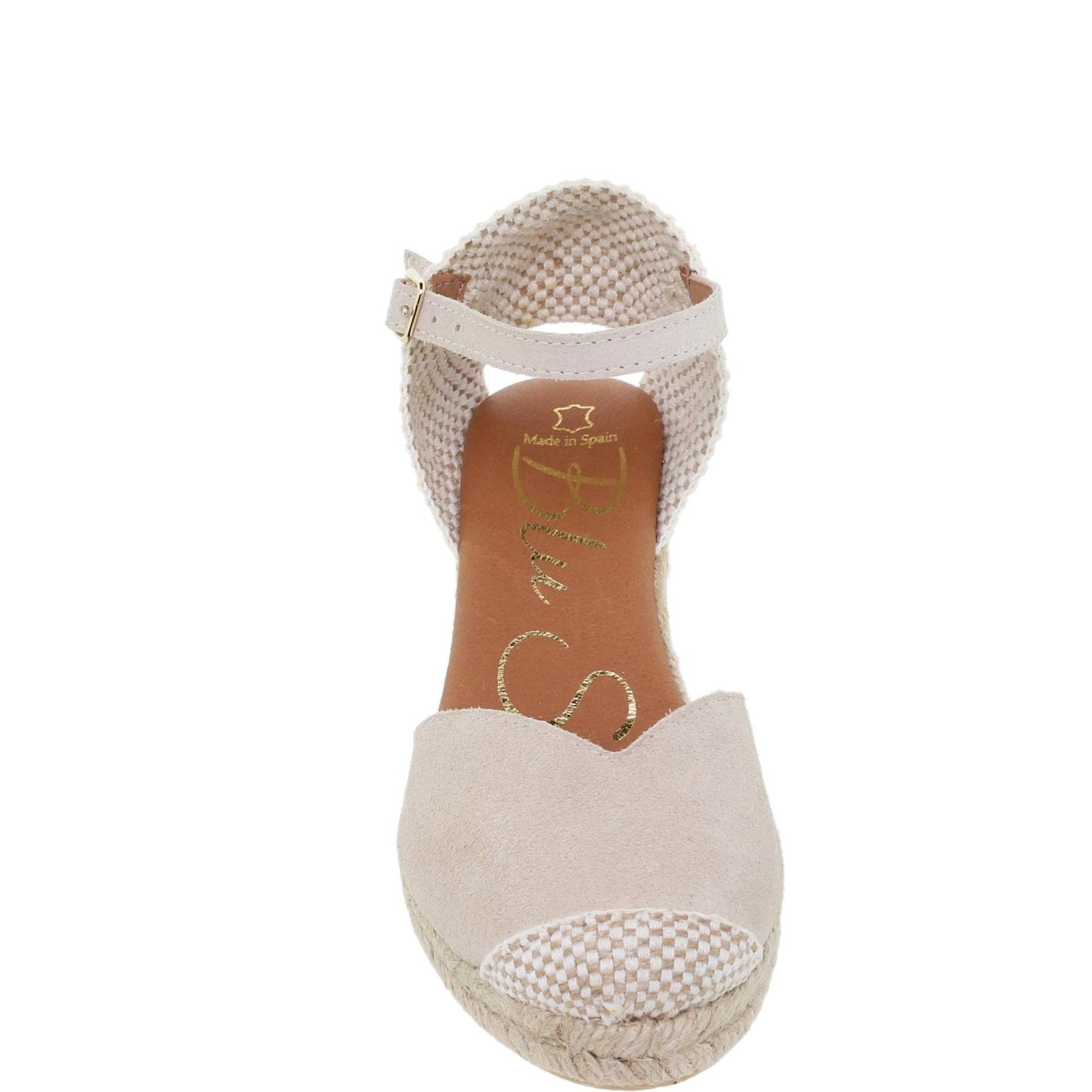 Sandalia Cuña Alpargatas de esparto Mujer Eva Beige