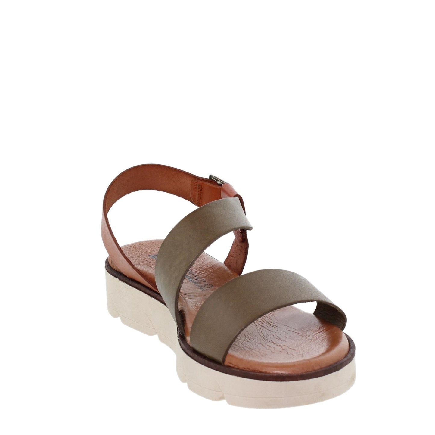 Sandalia Plana Mujer piel Kaki Alicia