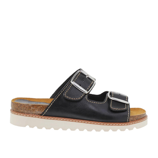 Sandalia Plana Bio Mujer piel Negro Alexy