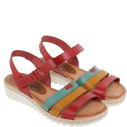 Sandalia Tiras Mujer piel Multi Olivia