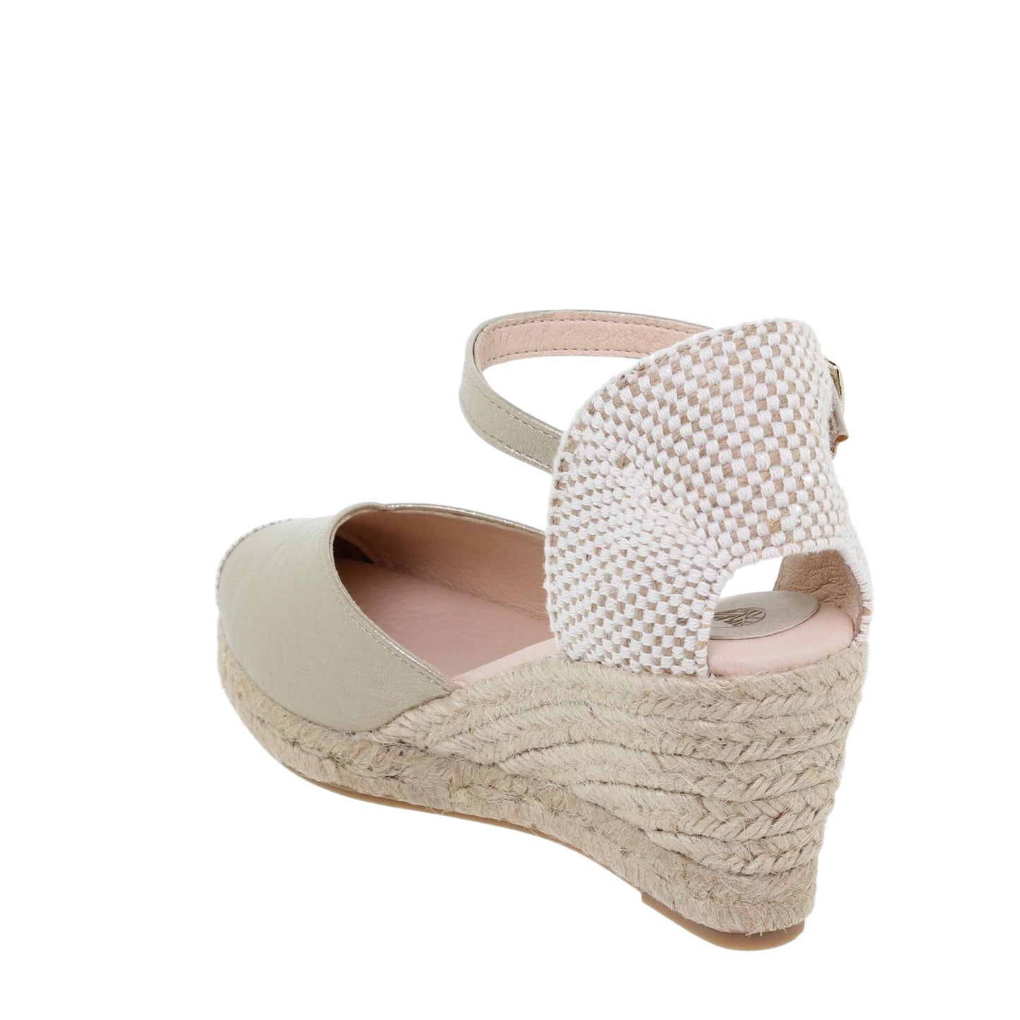 Sandalia Cuña Alpargatas de esparto Mujer Platino Caroline