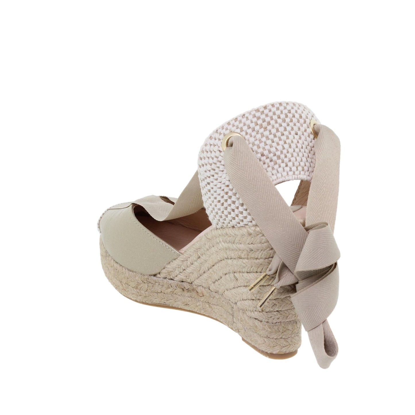 Sandalia Cuña Alpargatas de esparto Mujer Platino Lola