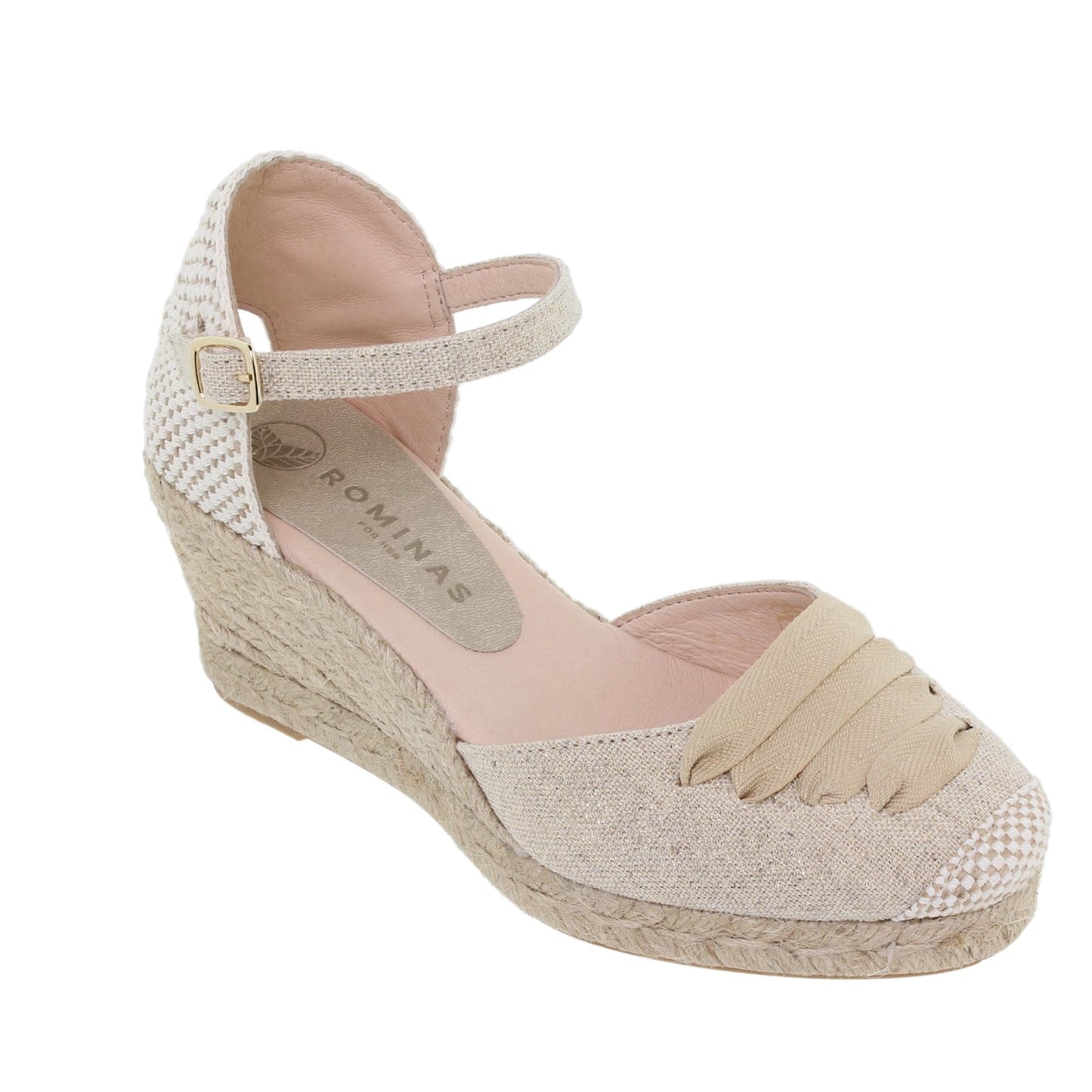 Sandalia Cuña Alpargatas de esparto Mujer Nell Beige