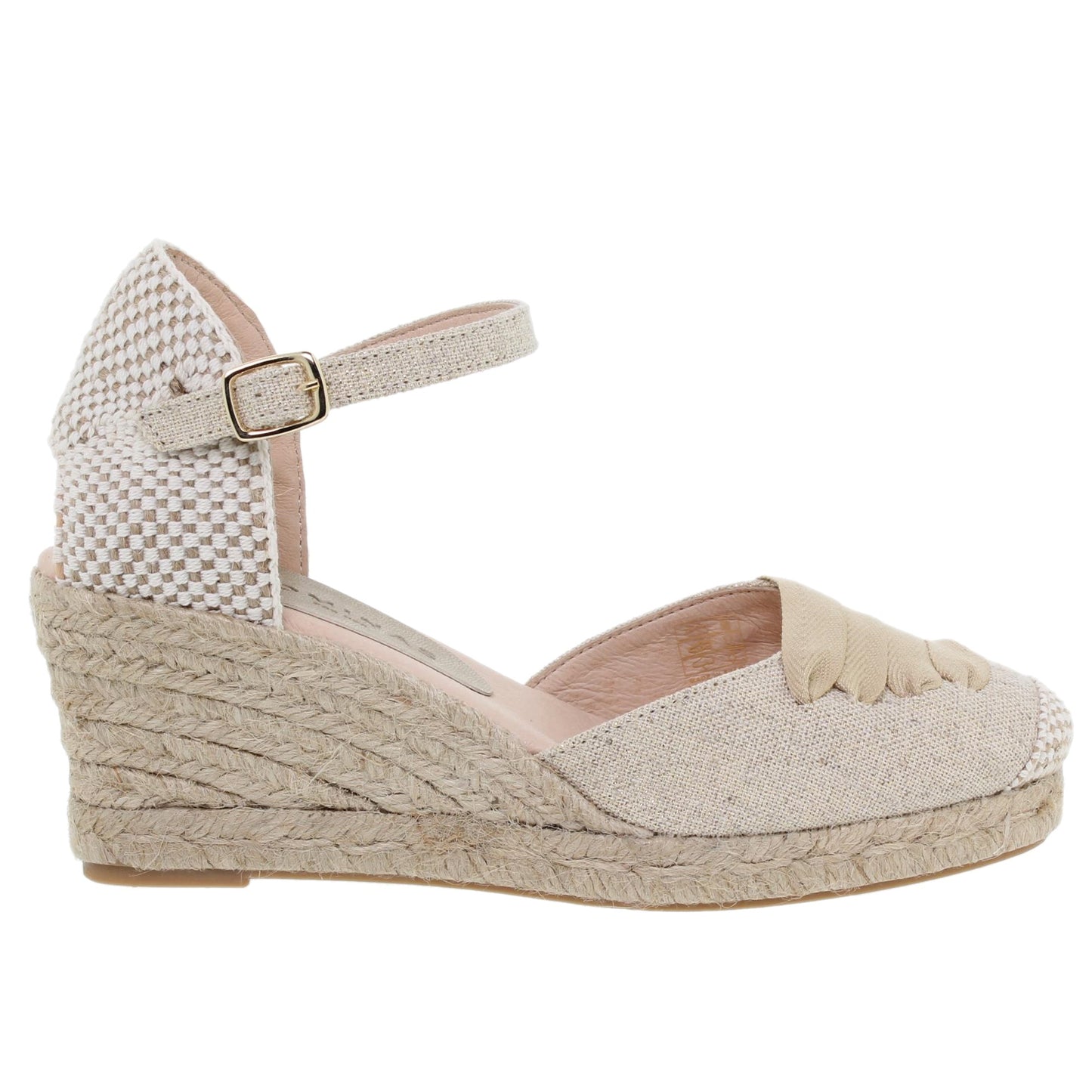 Sandalia Cuña Alpargatas de esparto Mujer Nell Beige