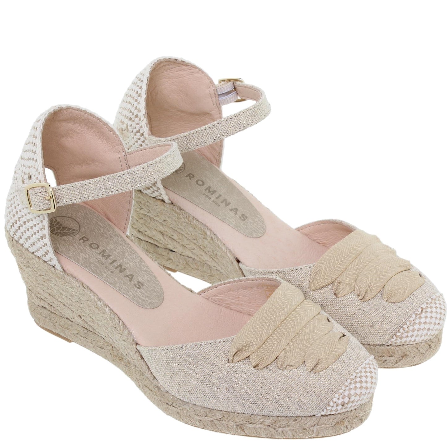 Sandalia Cuña Alpargatas de esparto Mujer Nell Beige