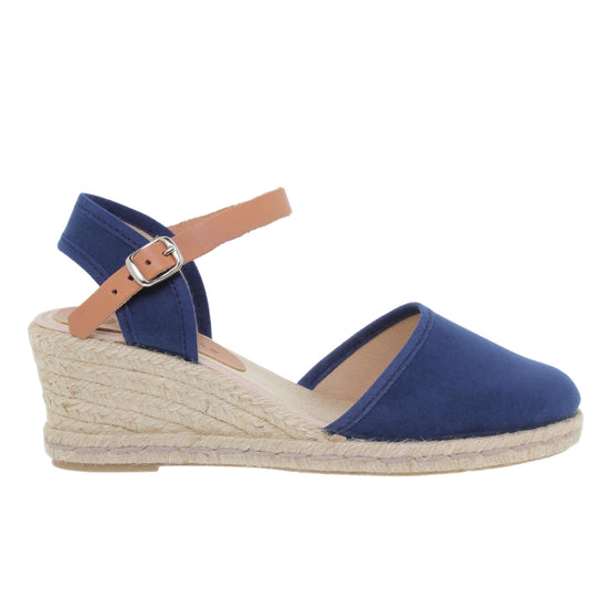 Sandalia Cuña Alpargatas de esparto Mujer Marino Alina