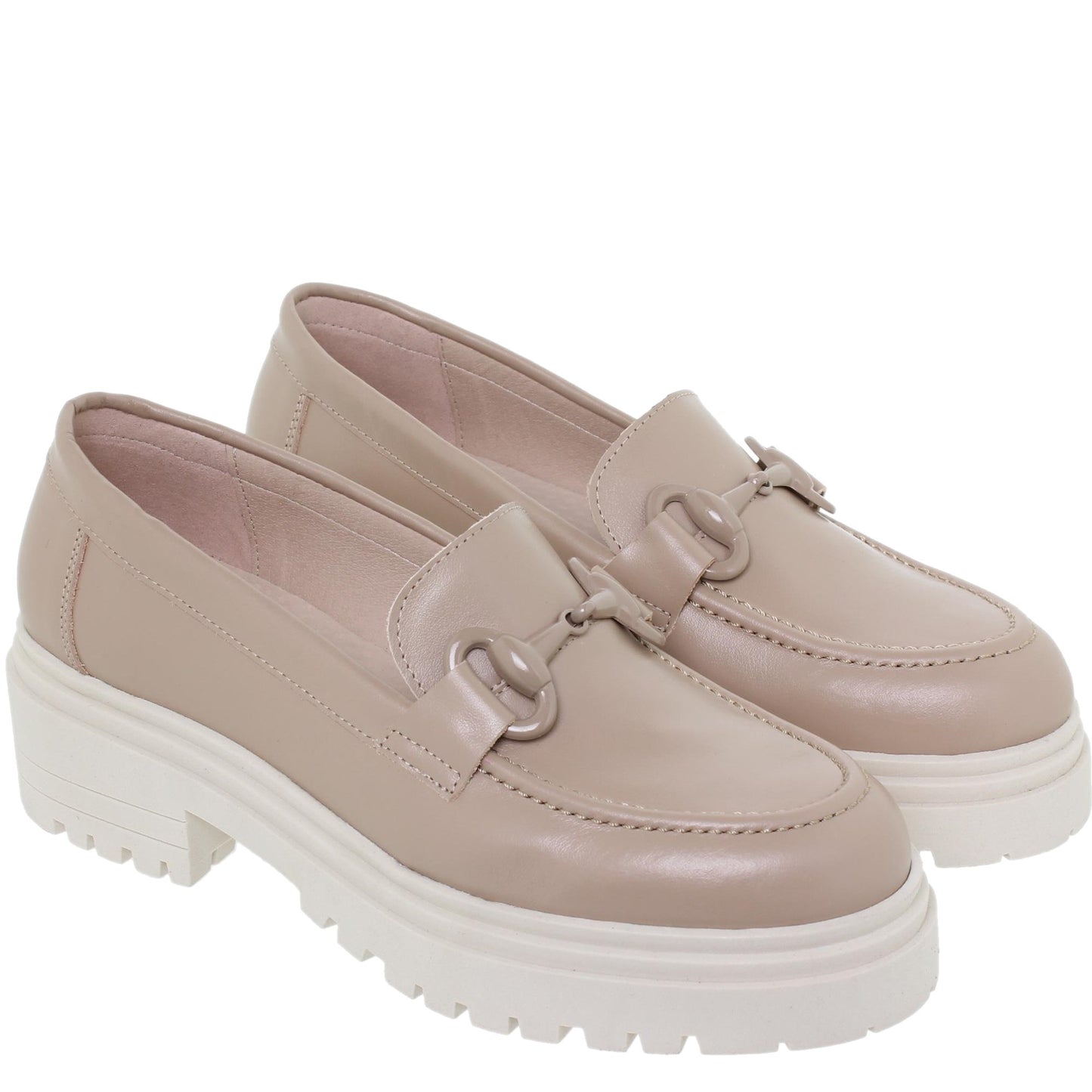 Mocasines track mujer Mocca Crema