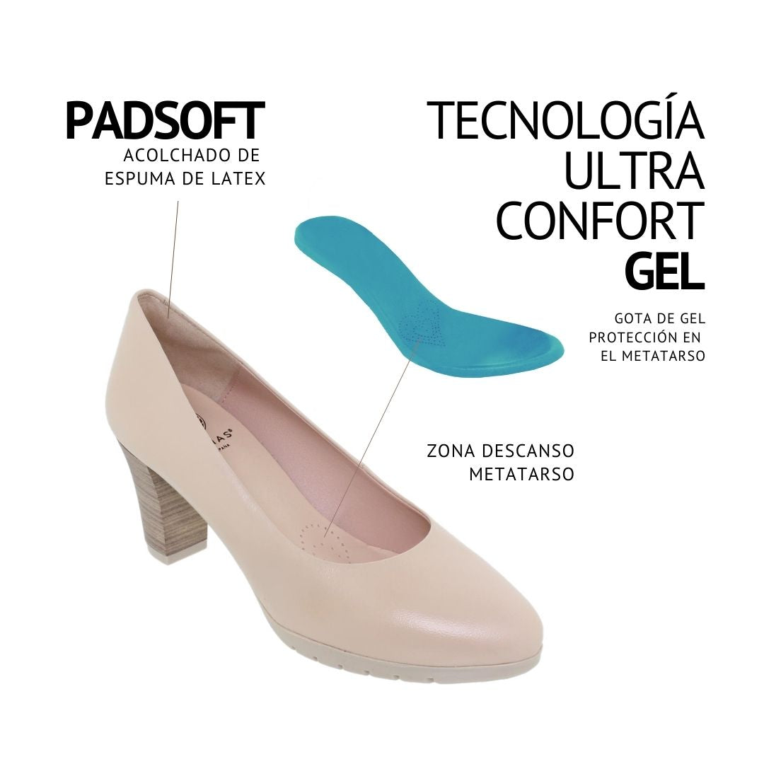 Zapato Tacón Mujer Carrie Crema