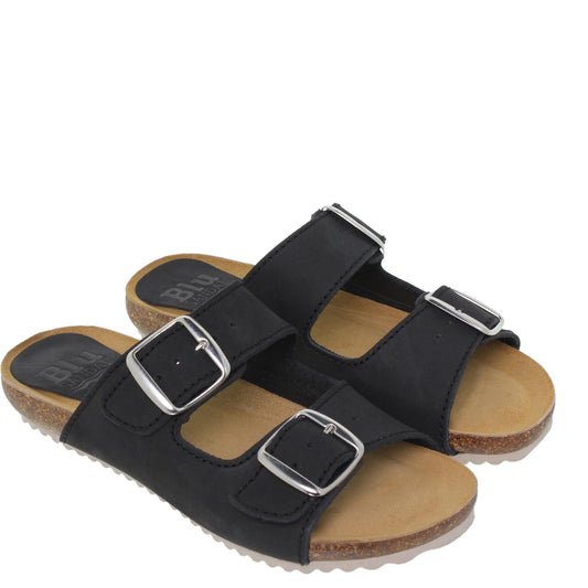Sandalia Bio Mujer piel Negro Mirm