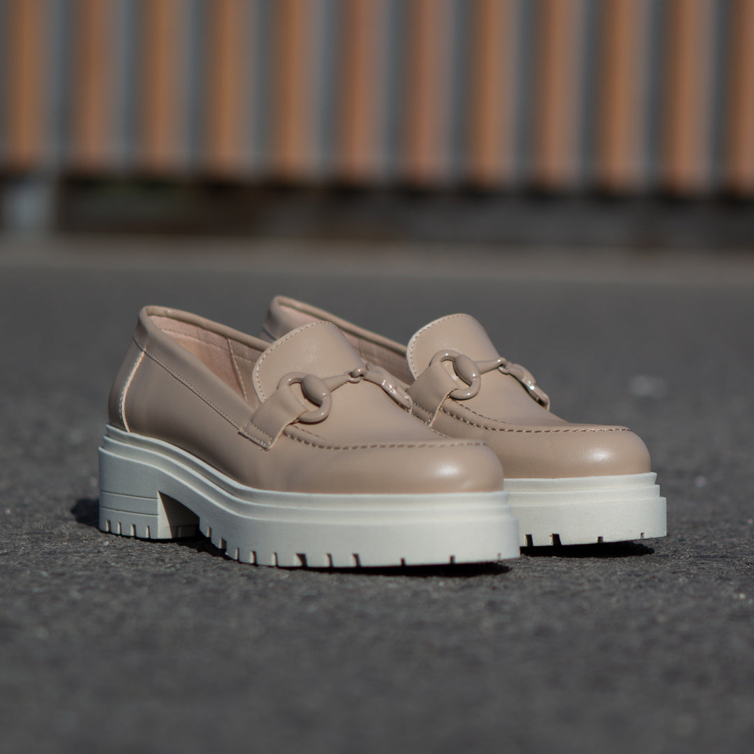 Mocasines track mujer Mocca Crema