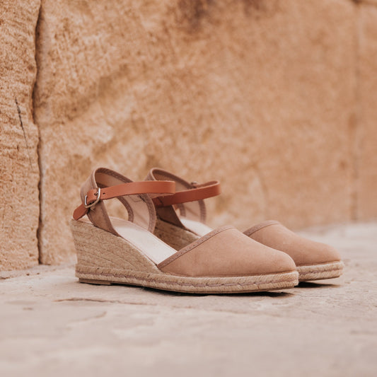 Sandalia Cuña Alpargatas de esparto Mujer Marrón Alina