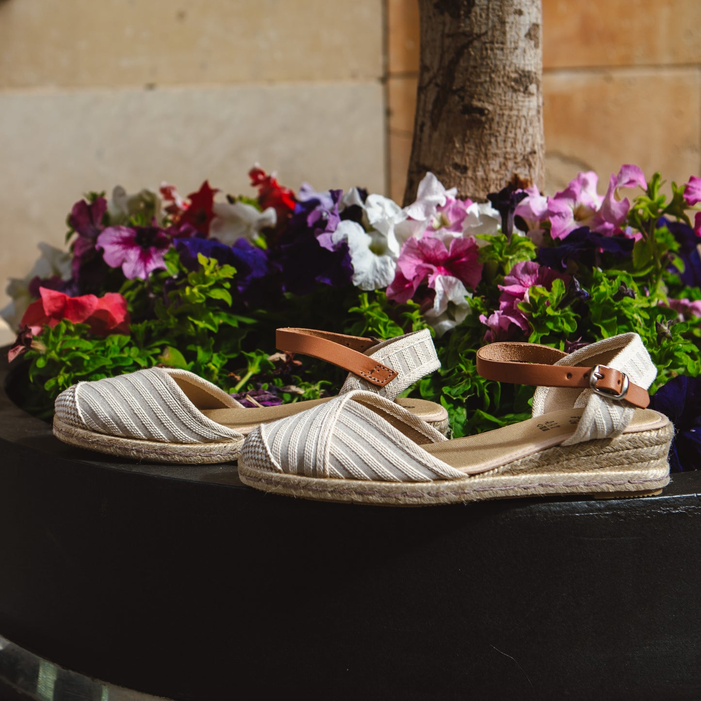 Sandalia cuña alpargata esparto mujer beig Girasol