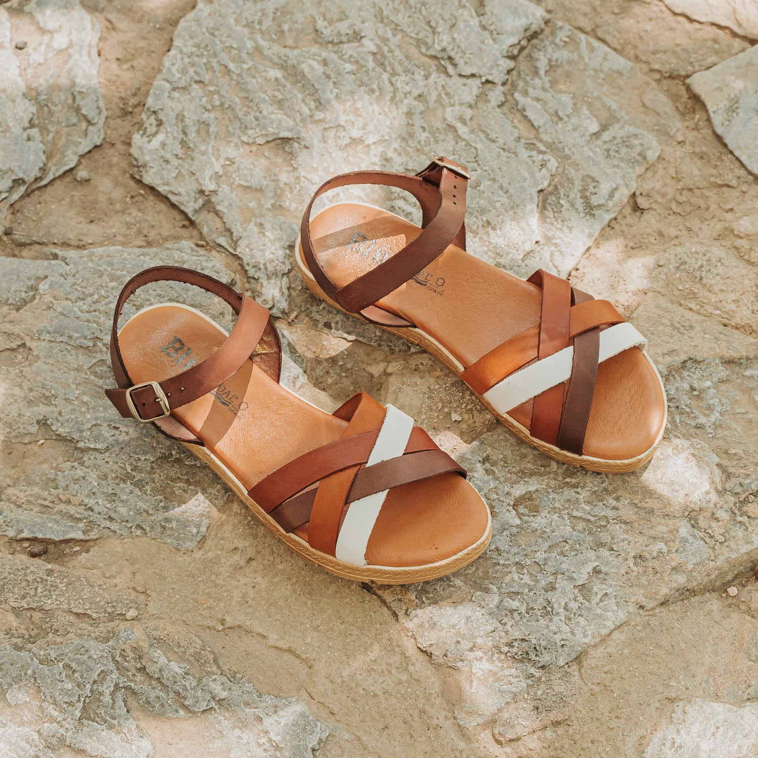 Pera Limonera Sandalias Planas Piel Marron Sandalias Planas Cuero