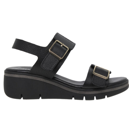 Sandalia Cuña Mujer piel Negro Marcela