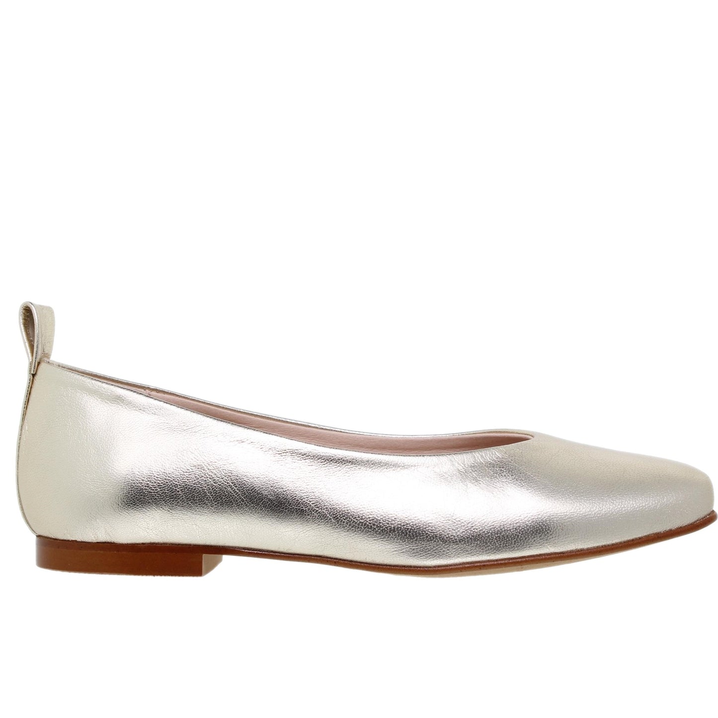 Zapato plano bailarina piel mujer metalizado oro Magnolia