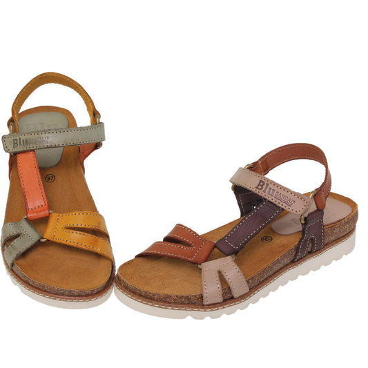 Sandalias deportivas mujer piel multicuero Citrino