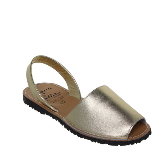 Abarcas Sandalia Menorquinas Mujer piel Oro Bruna