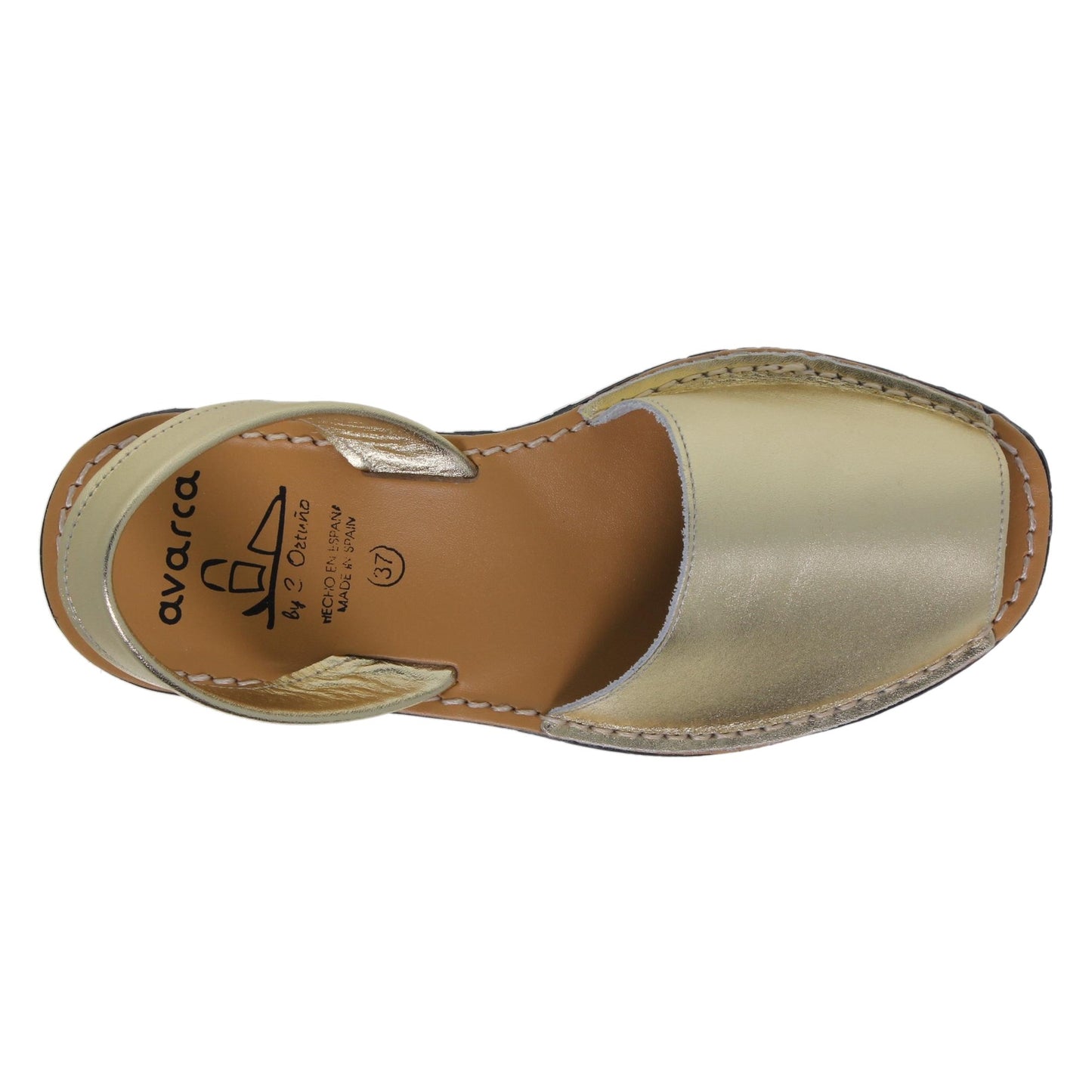 Abarcas Sandalia Menorquinas Mujer piel Oro Bruna