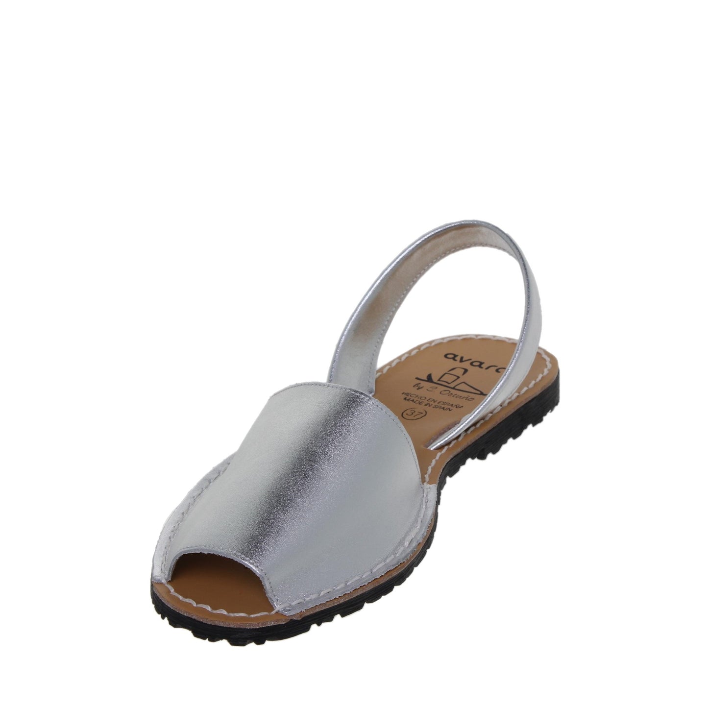 Abarcas Sandalia Menorquinas Mujer piel Plata Bruna