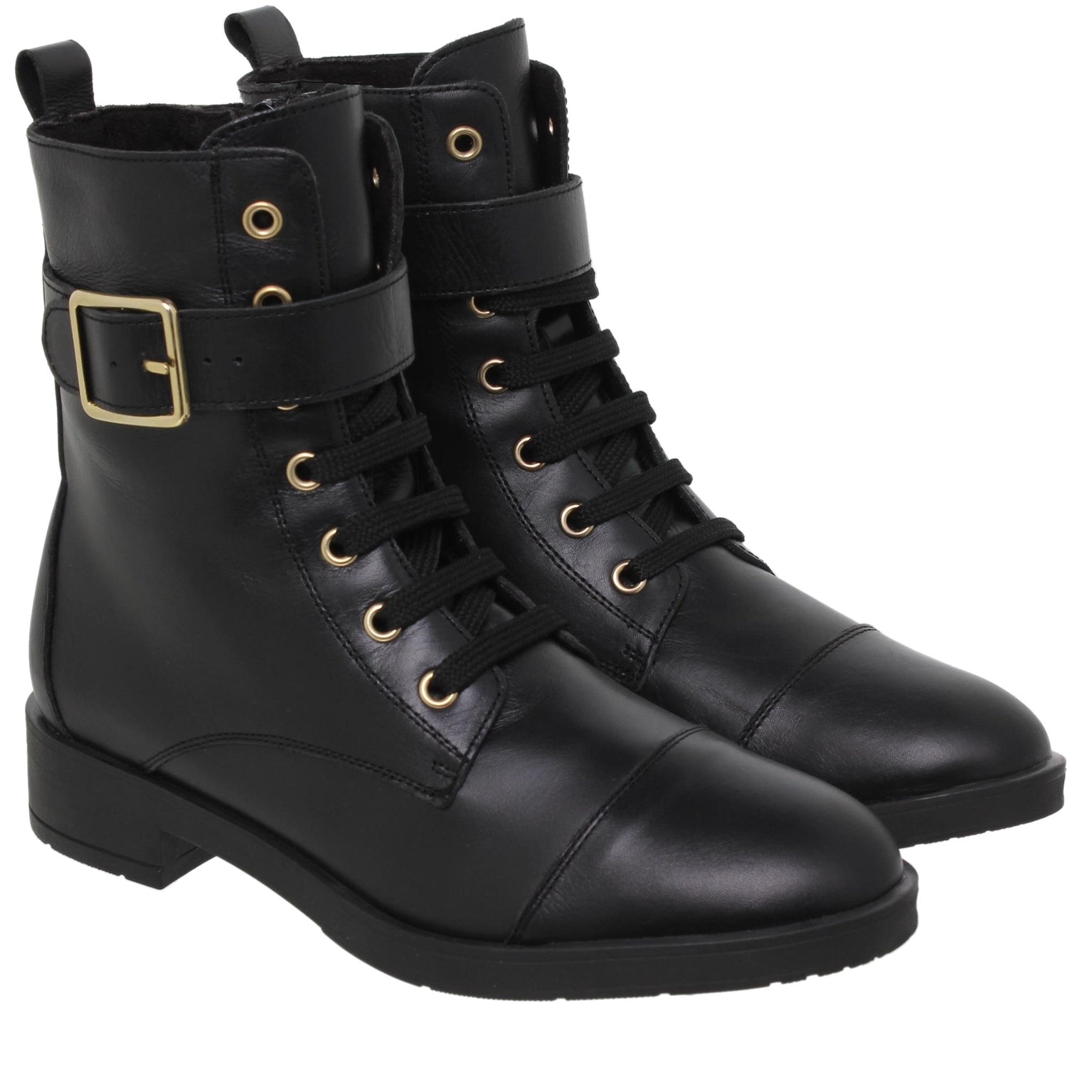 Botas Militares Mujer Sally Negro Rominas