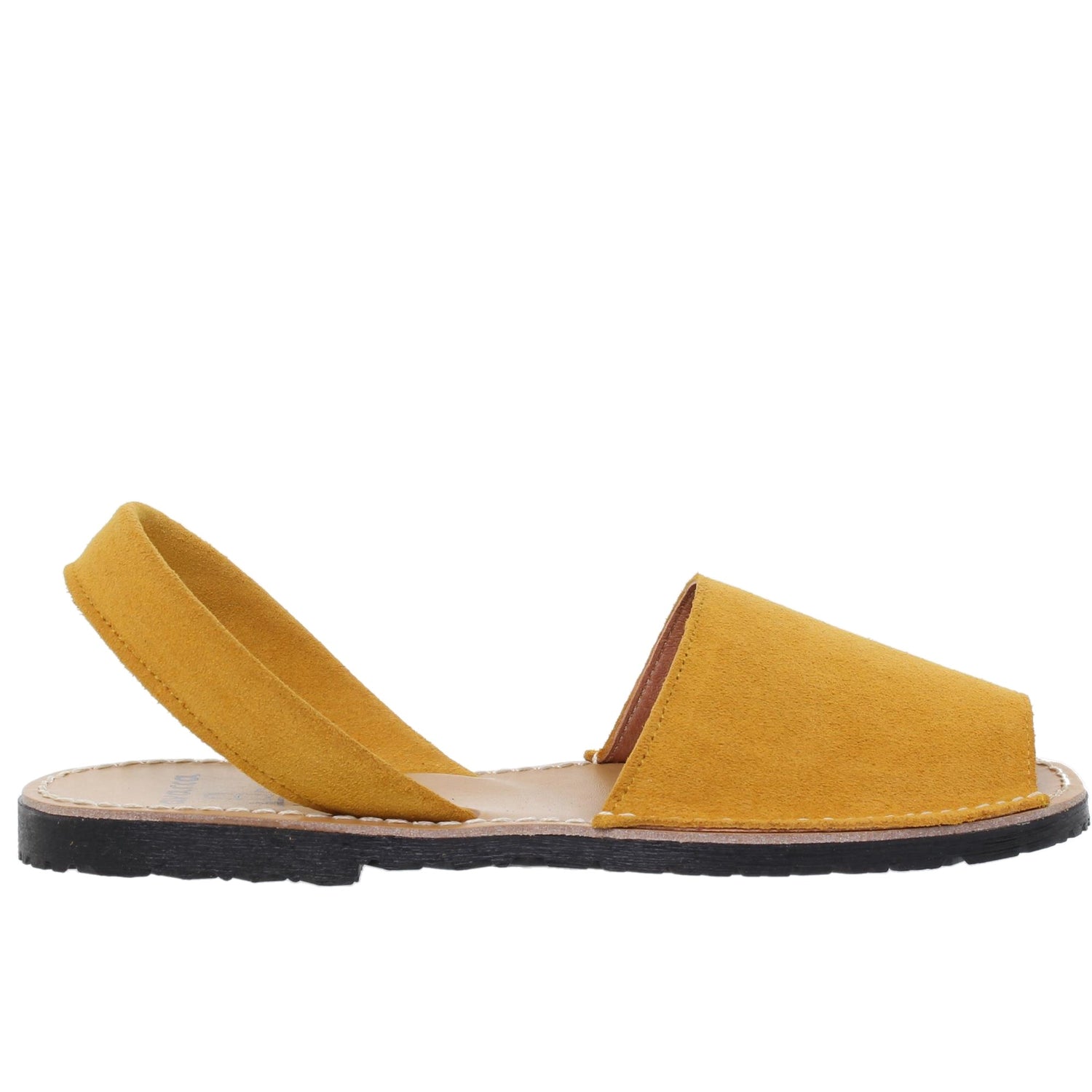 Abarcas Sandalia Menorquinas Mujer piel Mostaza Marina – Rominas