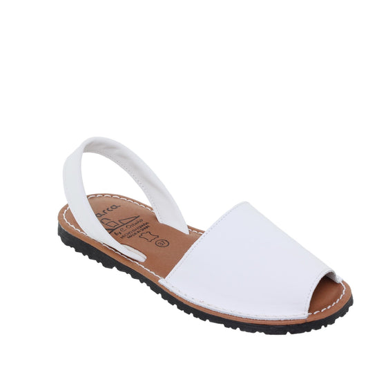 Abarcas Sandalia Menorquinas Mujer piel Blanco Cleo