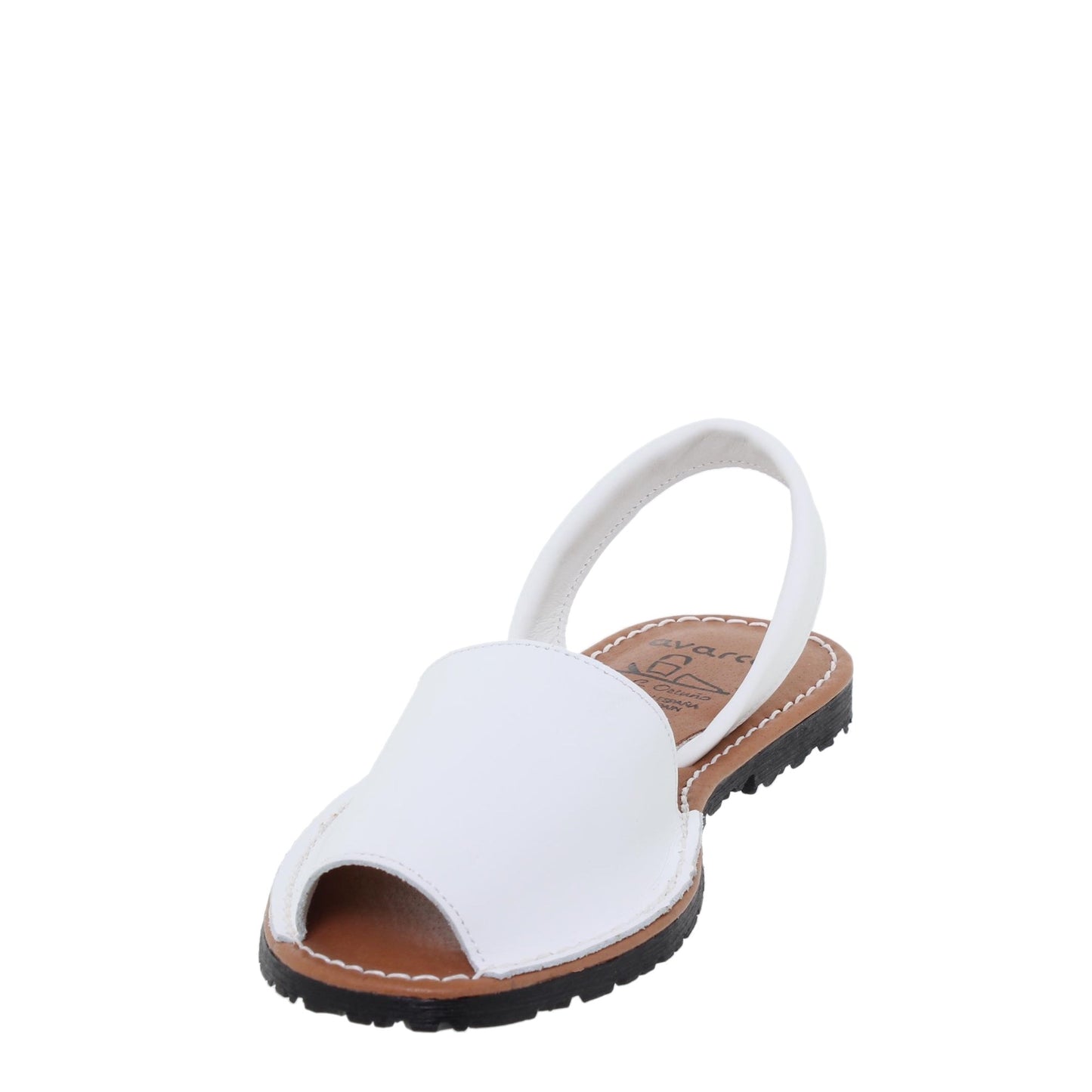 Abarcas Sandalia Menorquinas Mujer piel Blanco Cleo