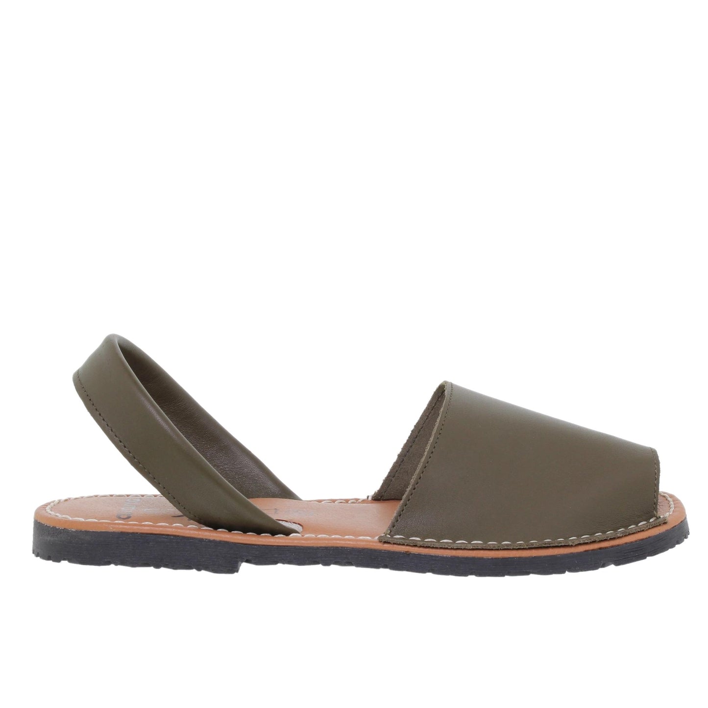 Abarcas Sandalia Menorquinas Mujer piel Kaki Cleo