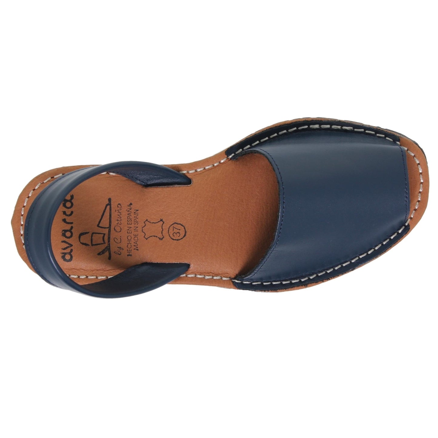 Abarcas Sandalia Menorquinas Mujer piel Marino Cleo