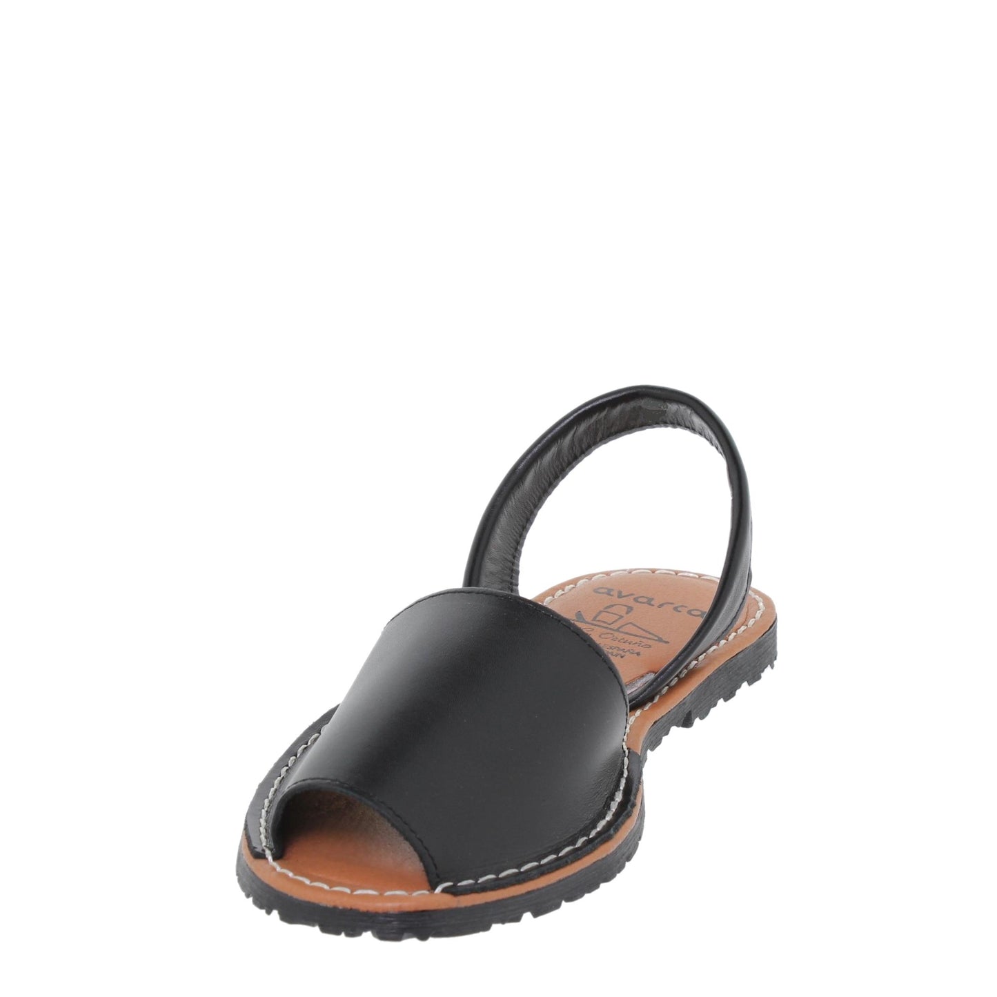 Abarcas Sandalia Menorquinas Mujer piel Negro Cleo